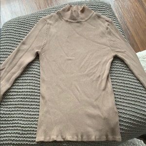 Tan High Neck Sweater